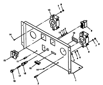 Receptacle And Control Panel Diagram and Parts List for 8799-1-XR  Briggs and Stratton Generator
